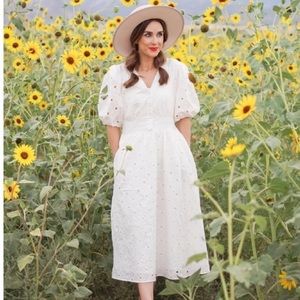 Ruffle Puff Sleeve Midi Sundress